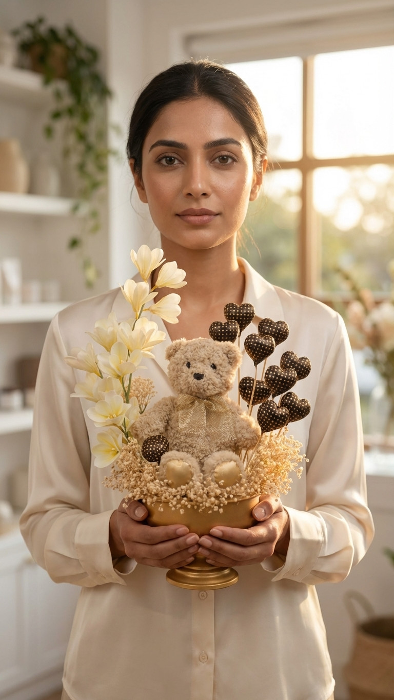 teddy and chocolate bouquet