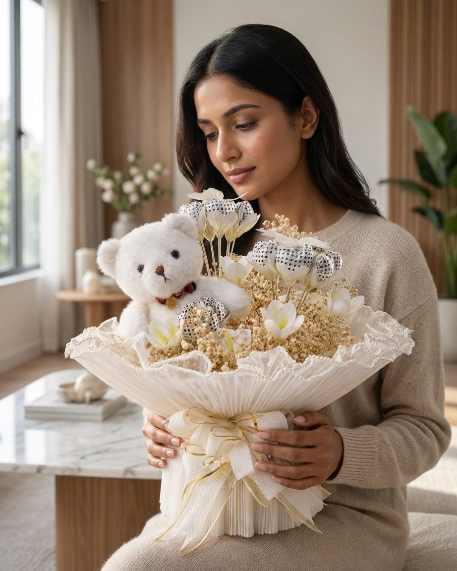 TEDDY + CHOCOLATE BOUQUET