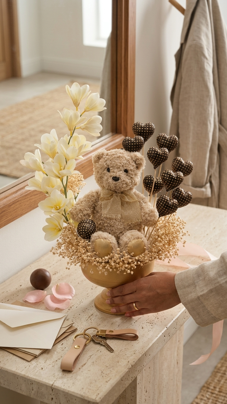 teddy and chocolate bouquet