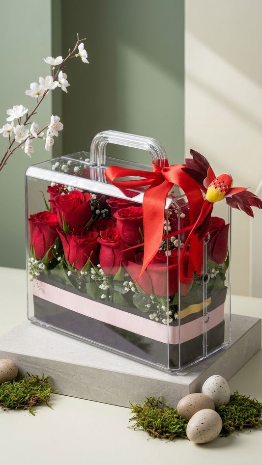 luxury flower suitcase