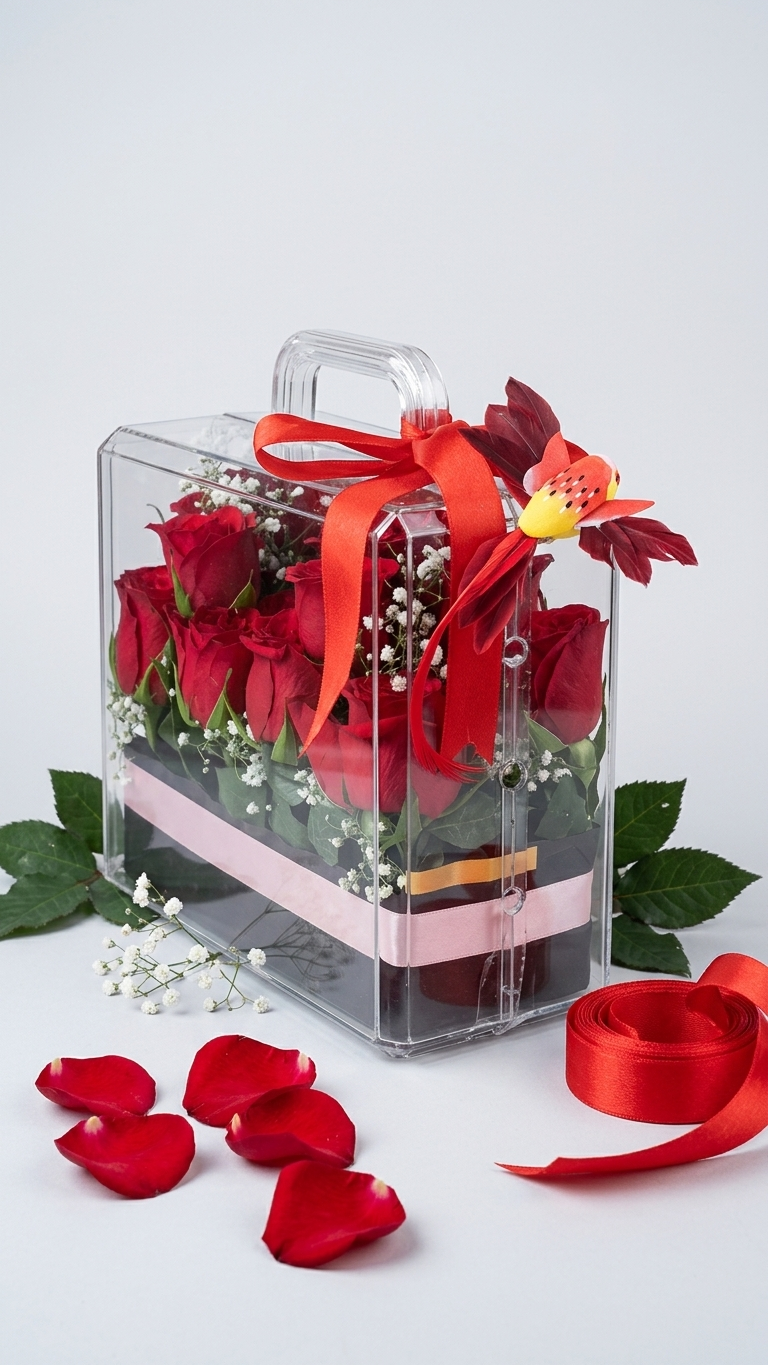 luxury flower suitcase