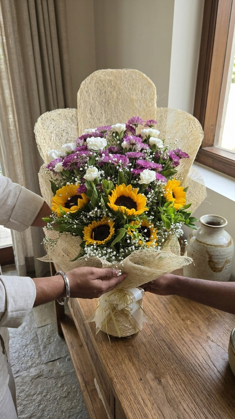 sunflower mix flower bouquet