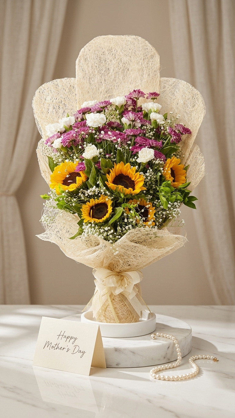 sunflower mix flower bouquet