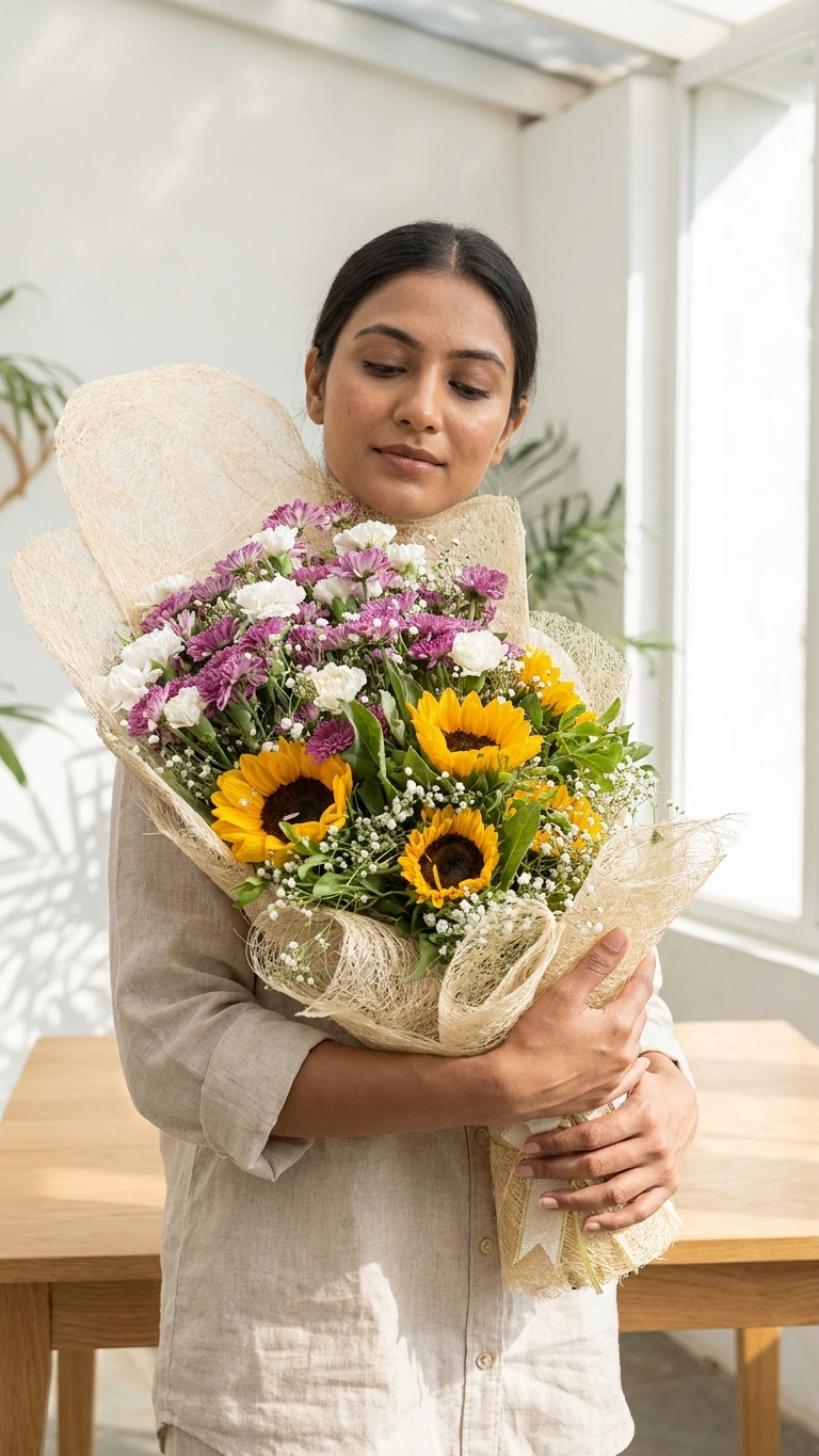 sunflower mix flower bouquet