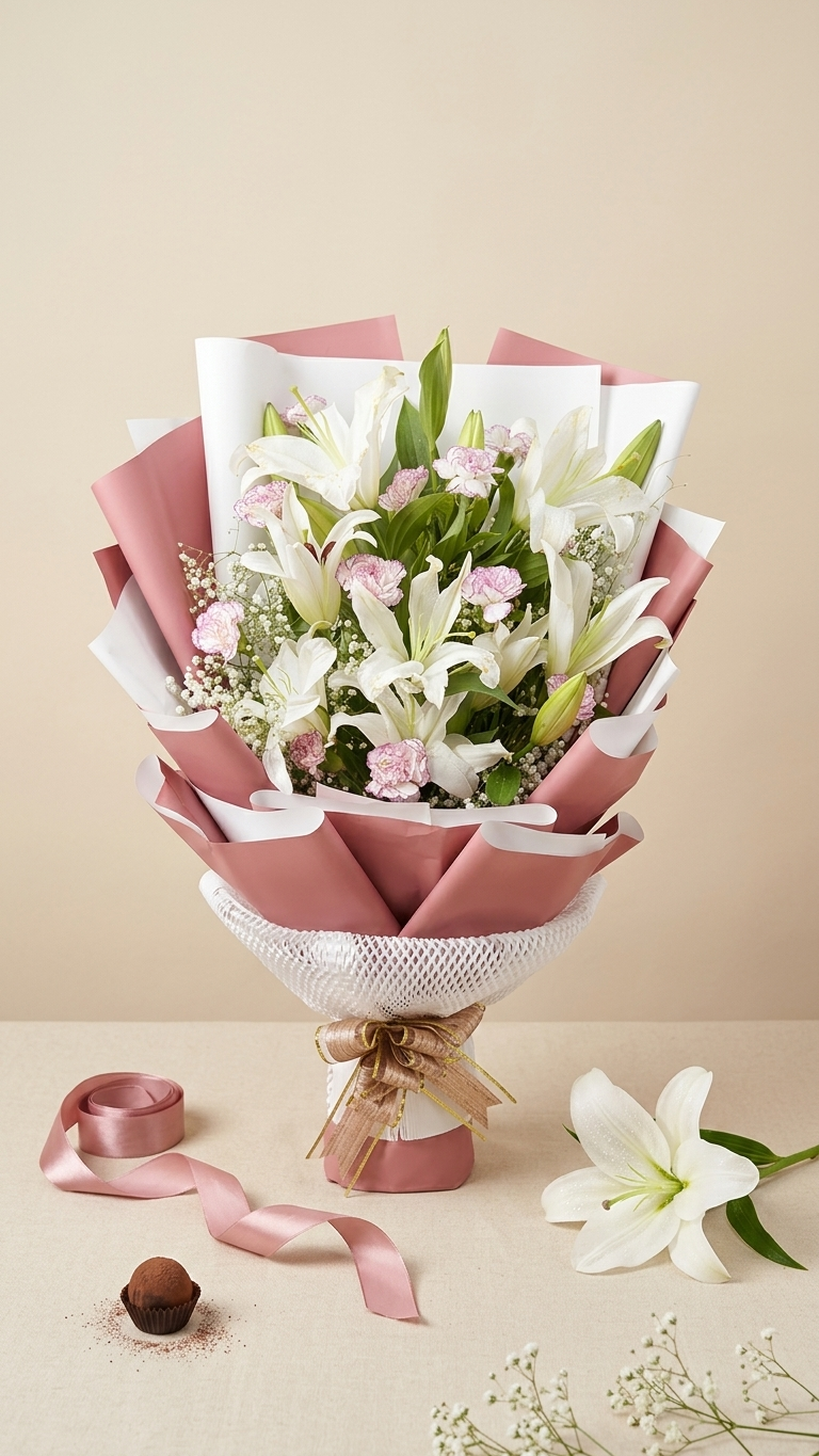 lily carnation bouquet